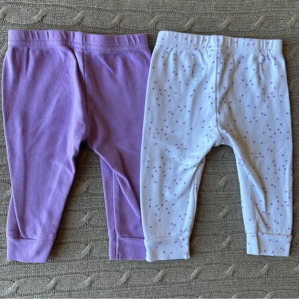 EUC 5pc Baby Girl Leggings Bundle, Pink & Purple, Black Tutu, 9 Months